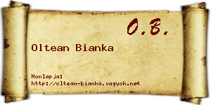 Oltean Bianka névjegykártya